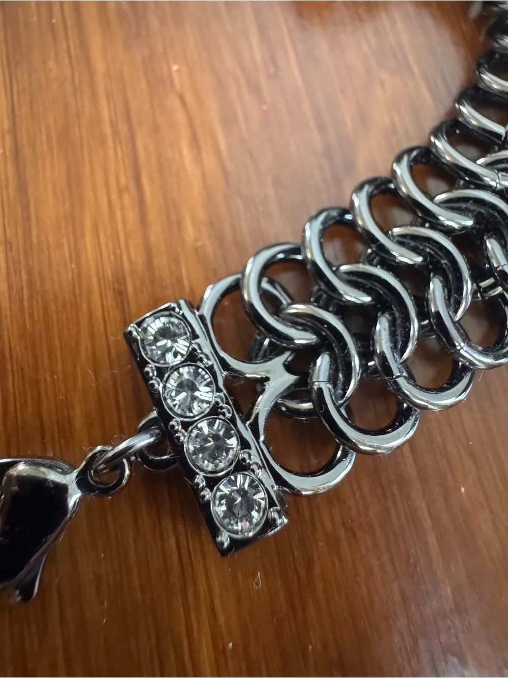 Brighton Gunmetal Bracelet with Clear Crystals